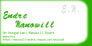 endre manowill business card